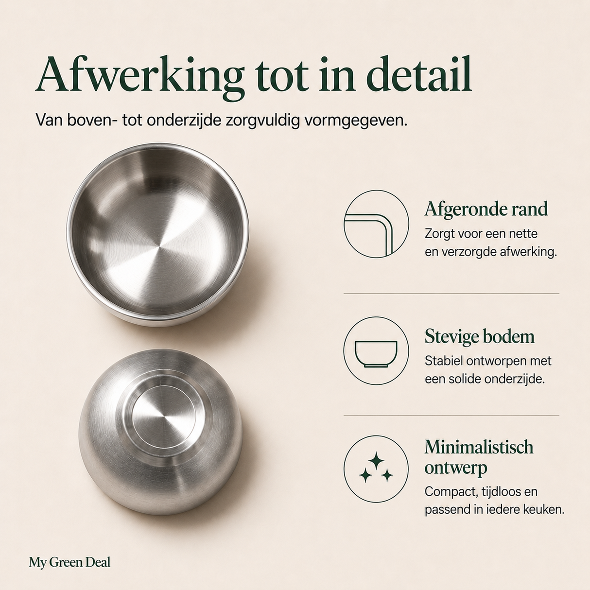 RVS kom dubbelwandig Ø15cm