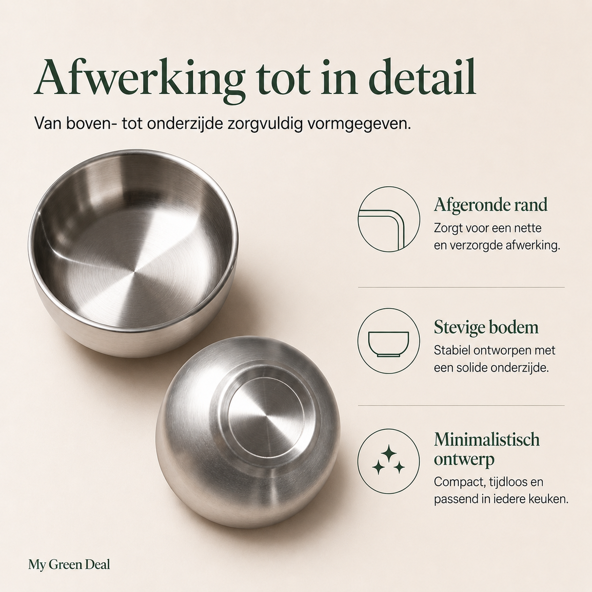 RVS kom dubbelwandig Ø10cm