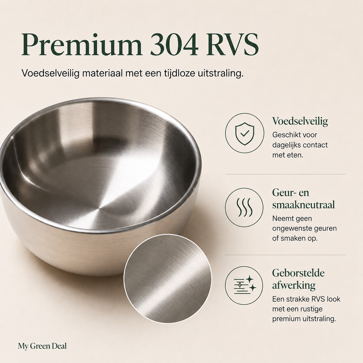 RVS kom dubbelwandig Ø10cm