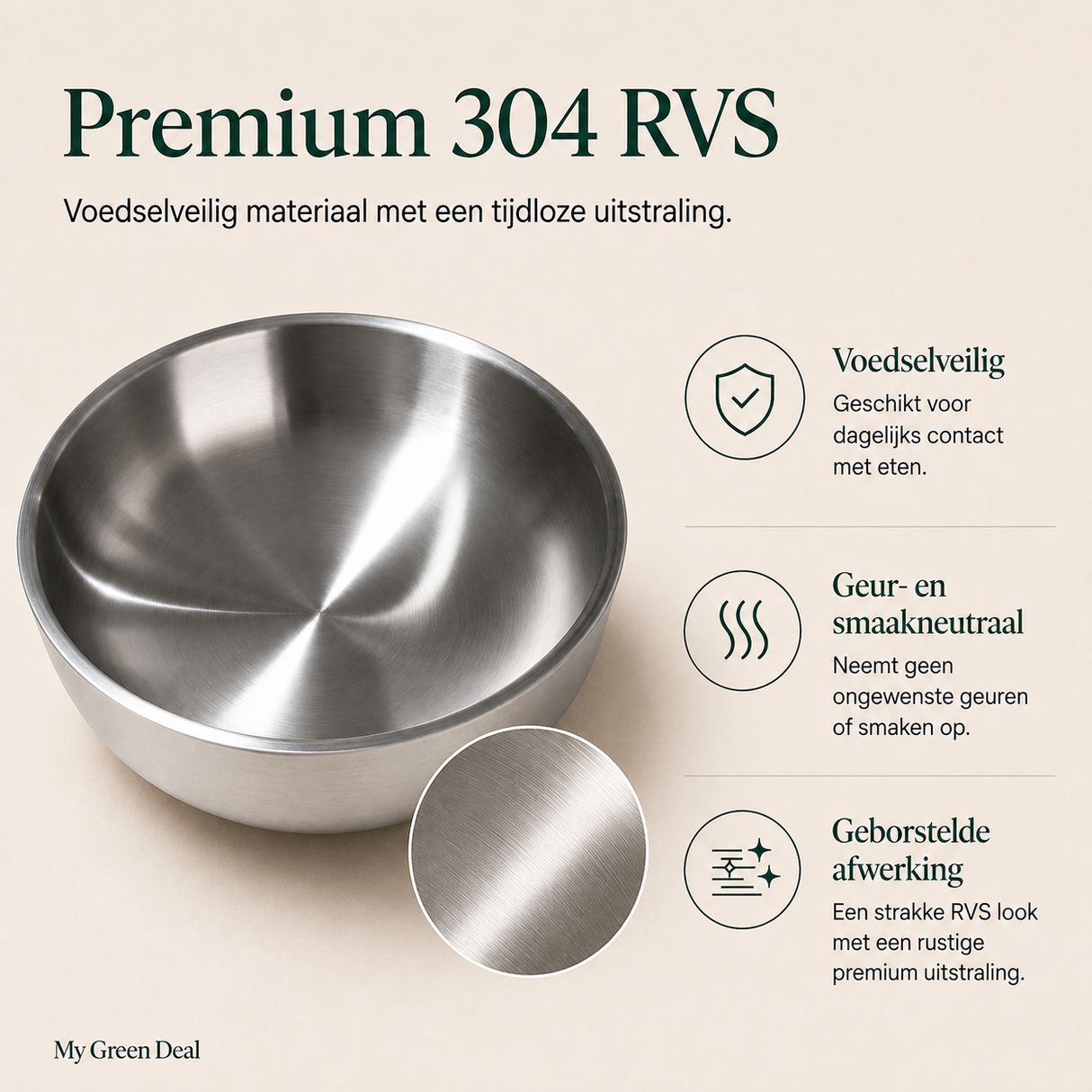 RVS kom dubbelwandig Ø15cm