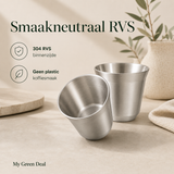 RVS koffiekopjes set - zilver