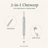 RVS latte art pen zilver - My Green Deal