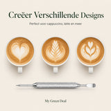 RVS latte art pen zilver - My Green Deal