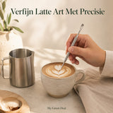 RVS latte art pen zilver - My Green Deal