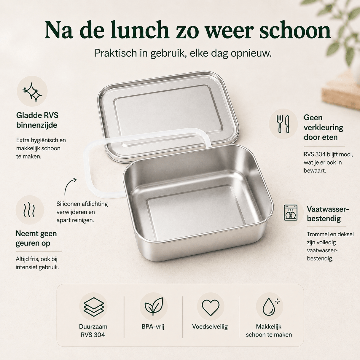 RVS Lunchbox 1200ml - My Green Deal