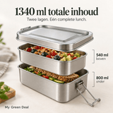 RVS lunchbox 540+800ml - My Green Deal