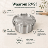 RVS Lunchbox rond 1800ml - My Green Deal