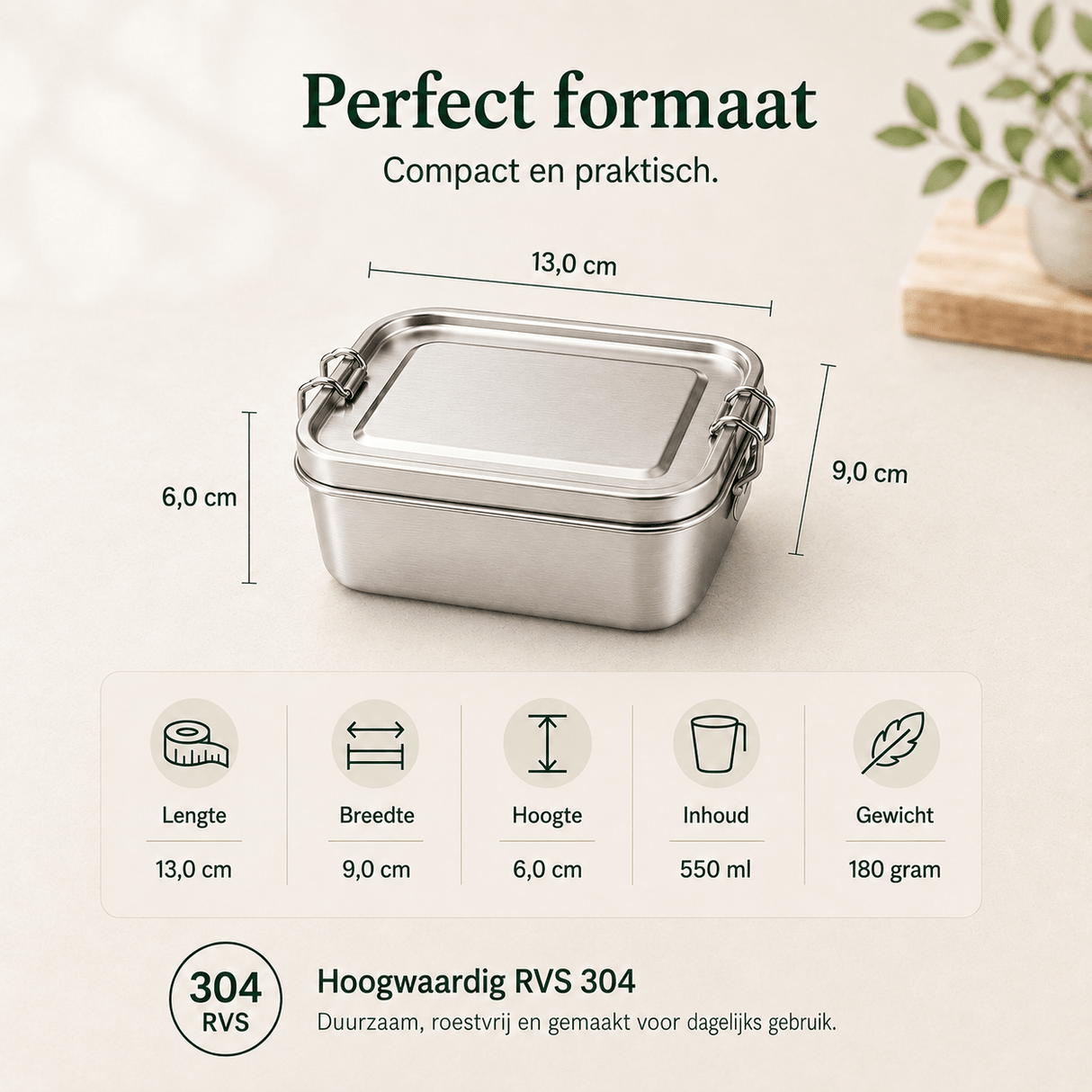 RVS Lunchbox 550ml - My Green Deal