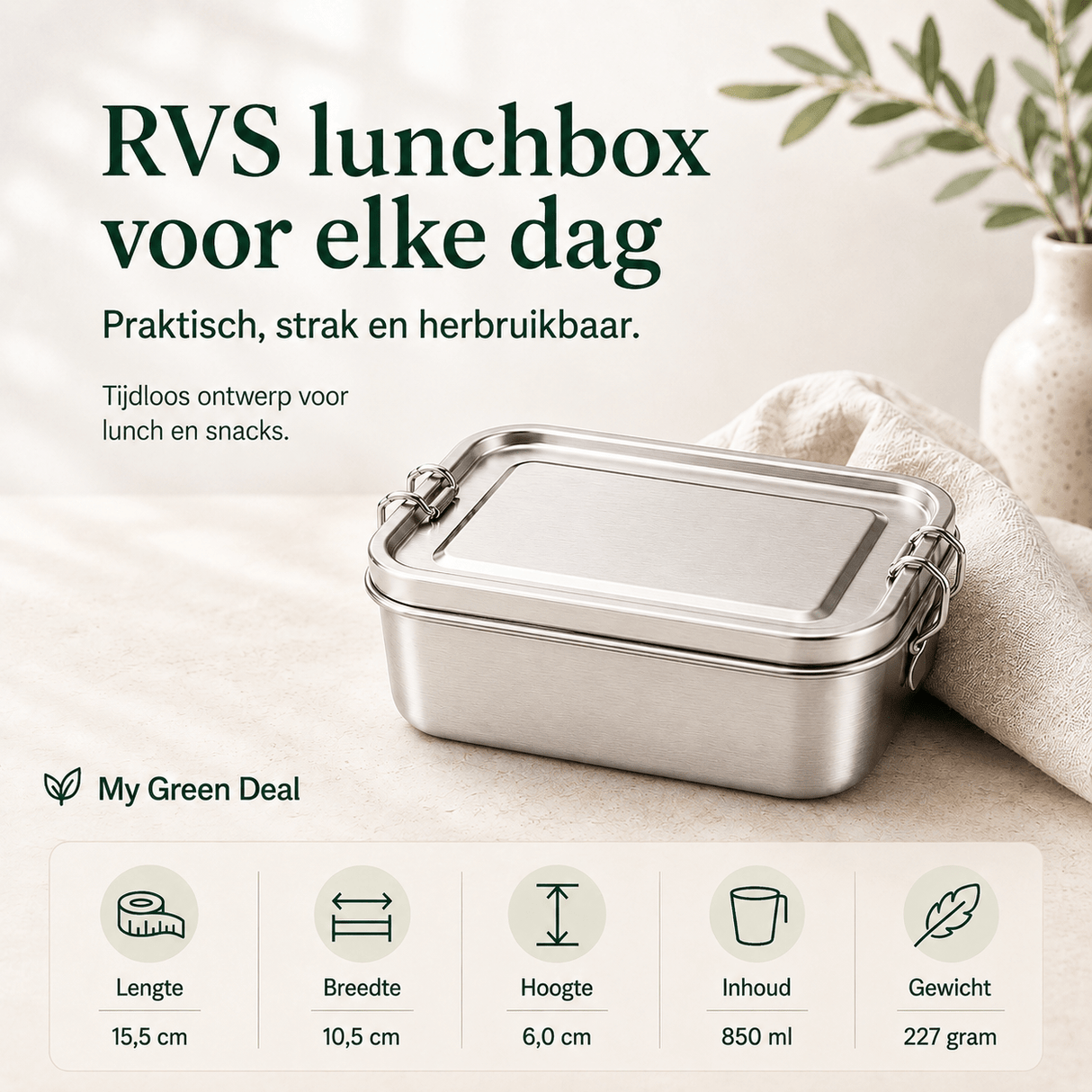 RVS Lunchbox 850ml - My Green Deal