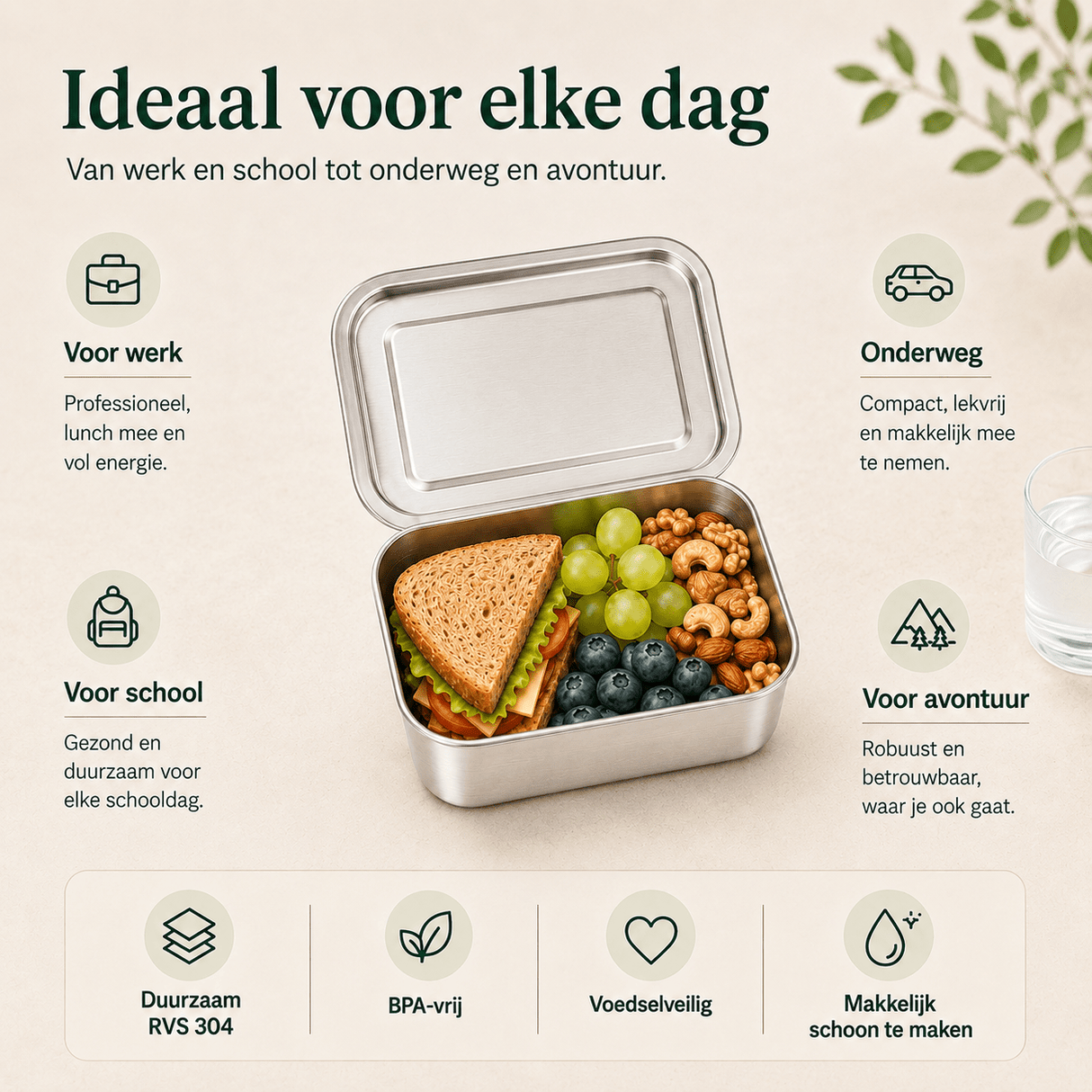 RVS Lunchbox 850ml - My Green Deal