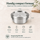 RVS Lunchbox rond 480ml - My Green Deal