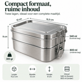 RVS lunchbox 540+800ml - My Green Deal