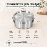 RVS Lunchbox rond 1800ml - My Green Deal