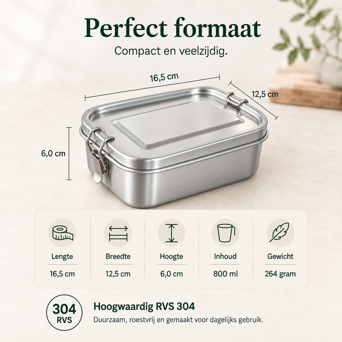 RVS Lunchbox 800ml - My Green Deal