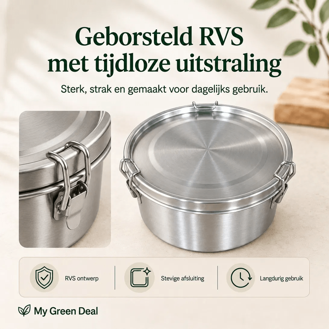 RVS Lunchbox rond 1800ml - My Green Deal