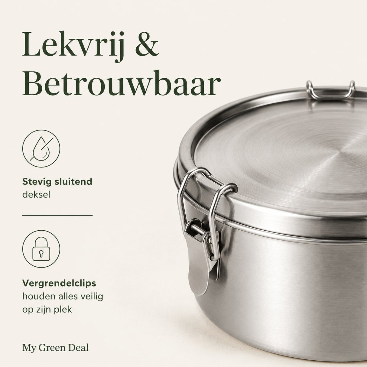 RVS Lunchbox rond 780ml - My Green Deal