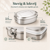 RVS lunchbox ovaal 500ml 2 compartimenten - My Green Deal