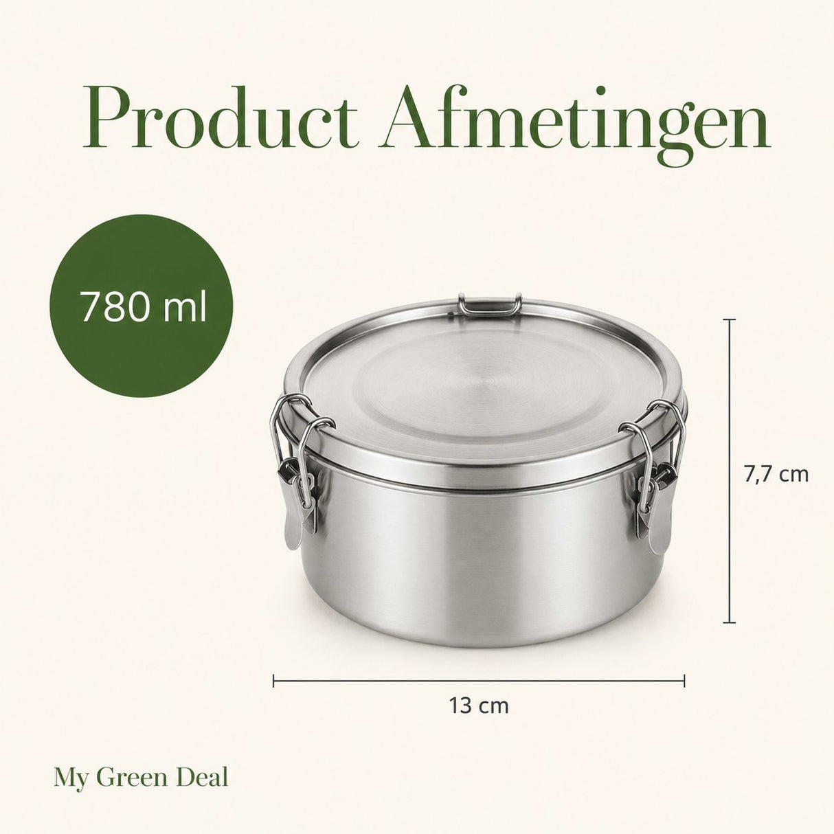 RVS Lunchbox rond 780ml - My Green Deal