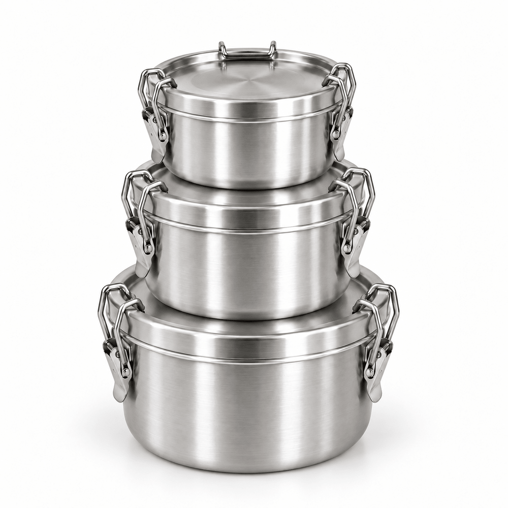 RVS Lunchbox rond– Set van 3 - My Green Deal