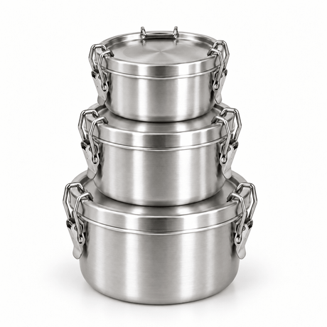 RVS Lunchbox rond– Set van 3 - My Green Deal