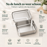 RVS Lunchbox rechthoekig – Set van 3 - My Green Deal