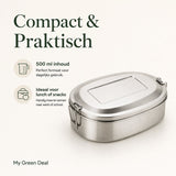 RVS lunchbox ovaal 500ml - My Green Deal