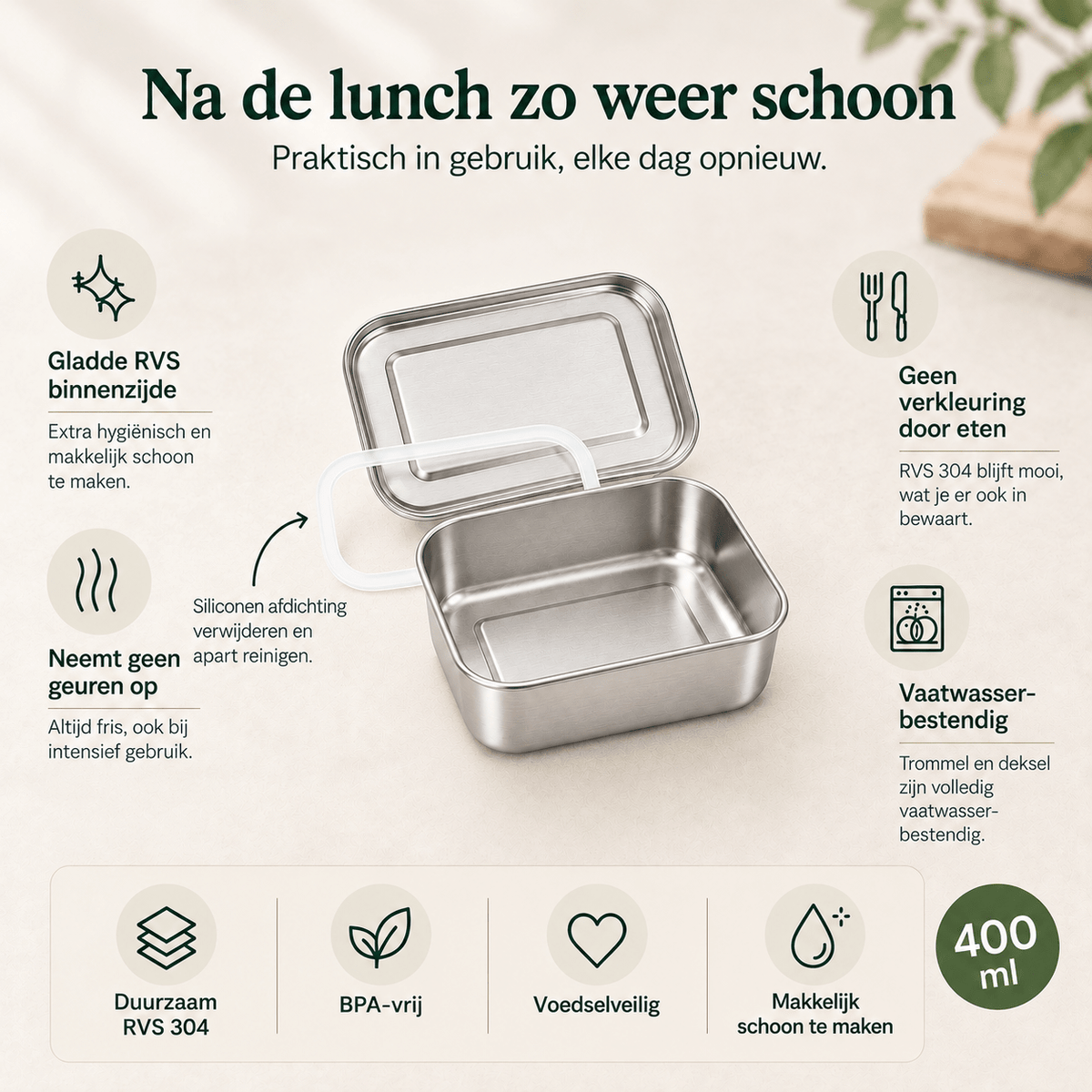 RVS Lunchbox 400ml - My Green Deal