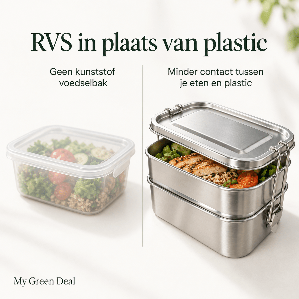 RVS lunchbox 540+800ml - My Green Deal