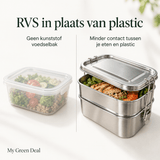 RVS lunchbox 540+800ml - My Green Deal