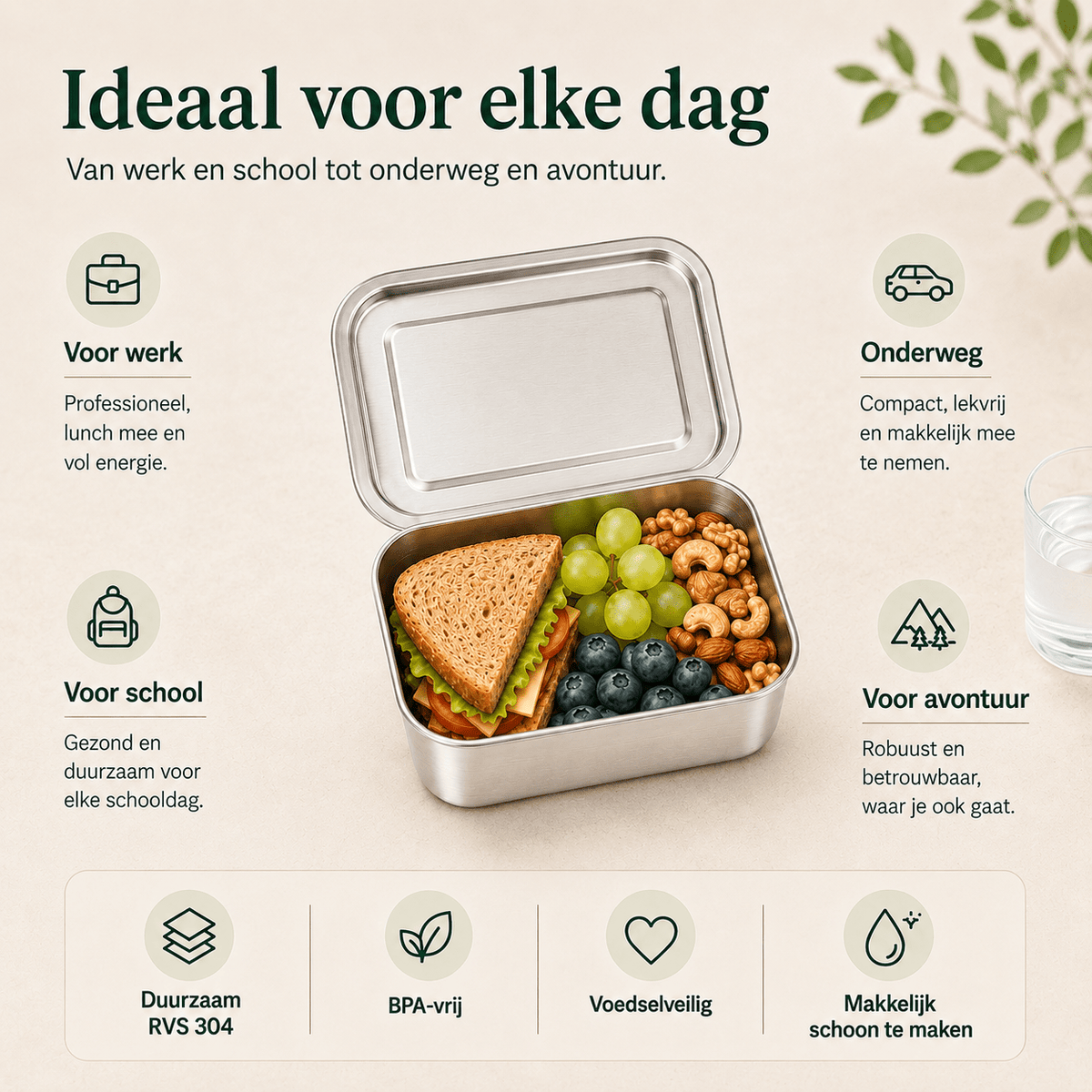 RVS Lunchbox 800ml - My Green Deal