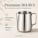 RVS Melkkan Zilver 350ml – Barista Pitcher - My Green Deal