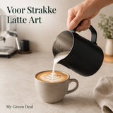 RVS Melkkan Zwart 600ml – Barista Pitcher - My Green Deal