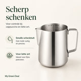 RVS Melkkan Zilver 350ml – Barista Pitcher - My Green Deal