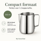 RVS Melkkan Zilver 350ml – Barista Pitcher - My Green Deal