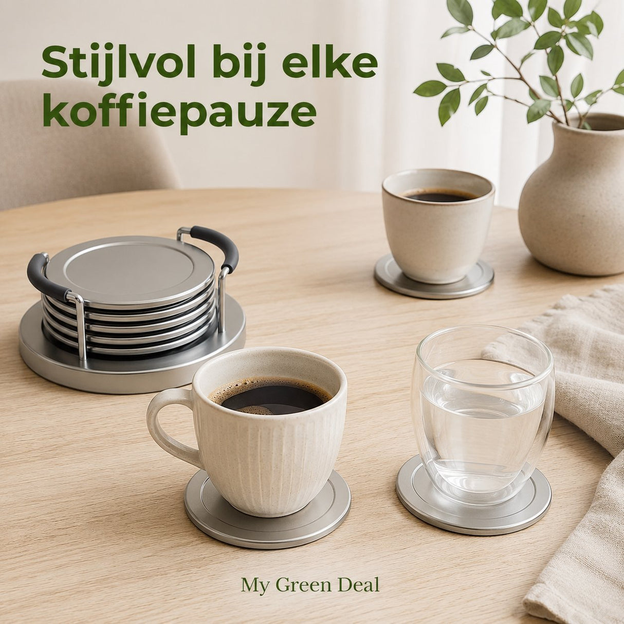 RVS Onderzetters Set – 6 stuks - My Green Deal