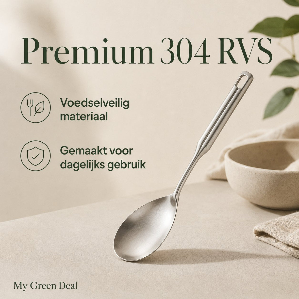 RVS Opscheplepel 33 cm - My Green Deal