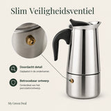 RVS Percolator 6 kops – Moka Pot - My Green Deal