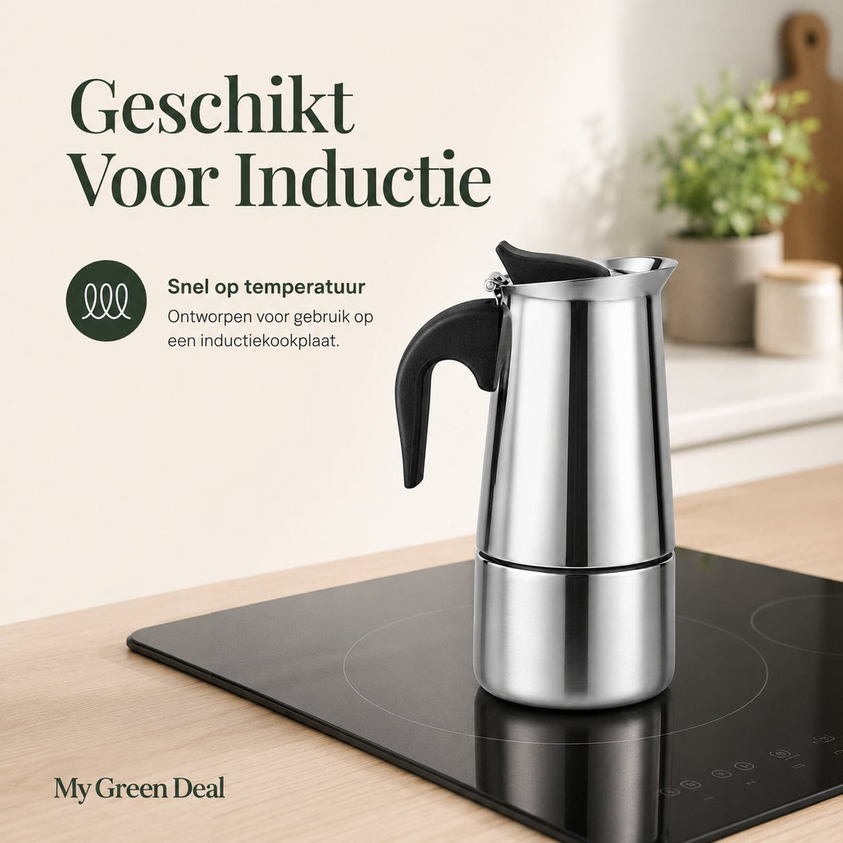 RVS Percolator 6 kops – Moka Pot - My Green Deal