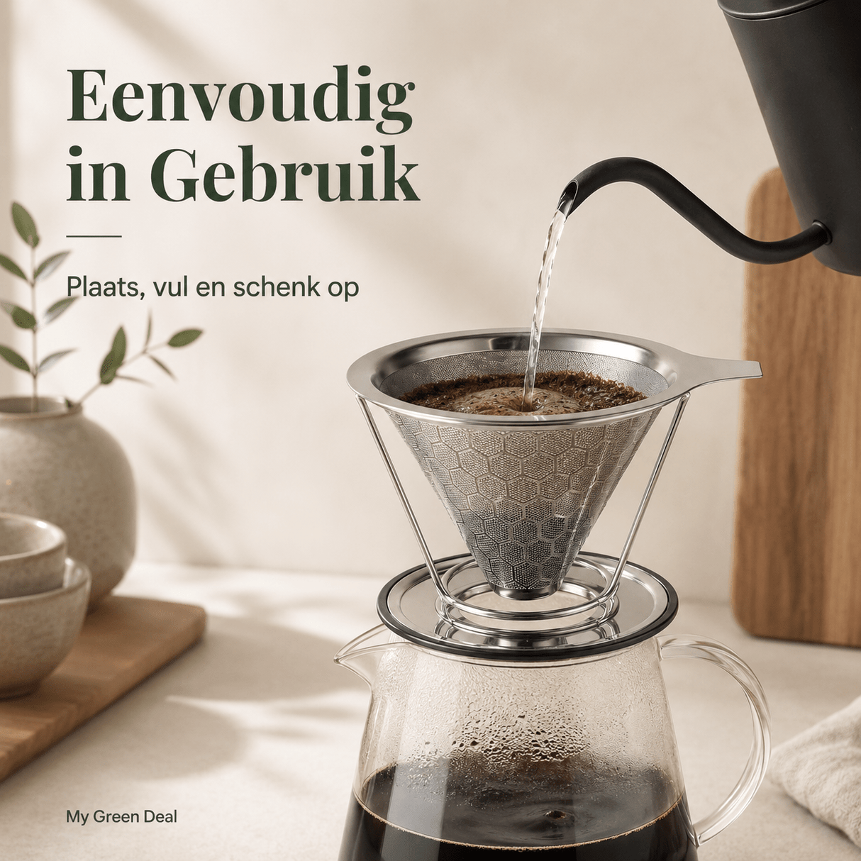 RVS Koffiefilter Herbruikbaar - My Green Deal