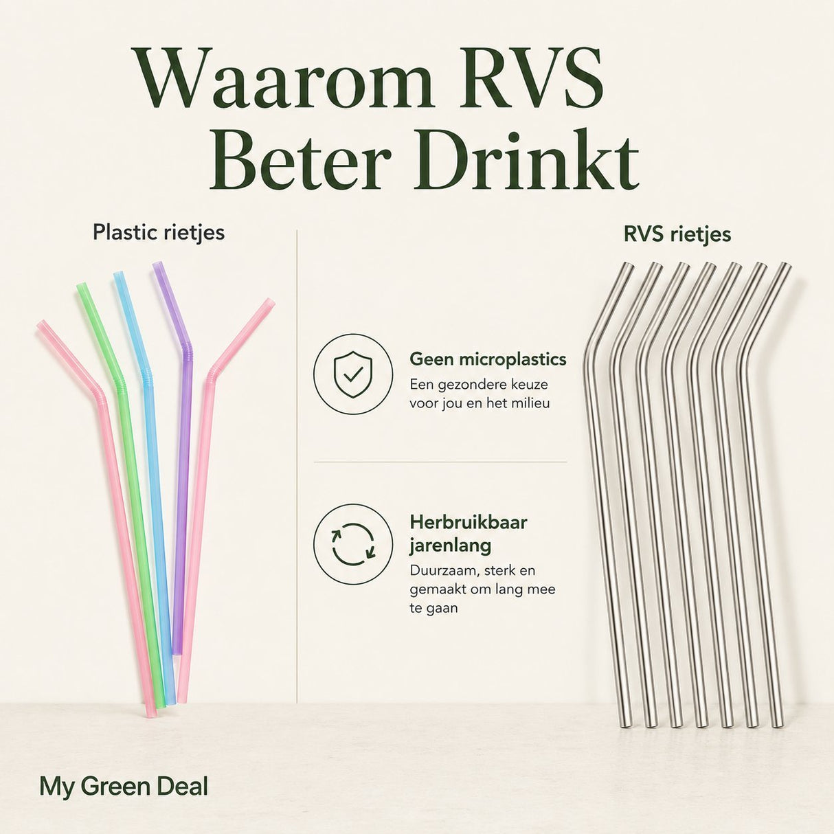 RVS Rietjes Set (8 - delig) - My Green Deal