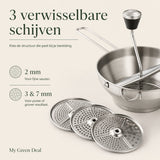 RVS Passeerzeef met 3 Schijven - My Green Deal