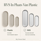 RVS Ovale Serveerplaten Set – 3 stuks - My Green Deal