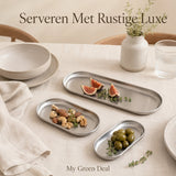 RVS Ovale Serveerplaten Set – 3 stuks - My Green Deal