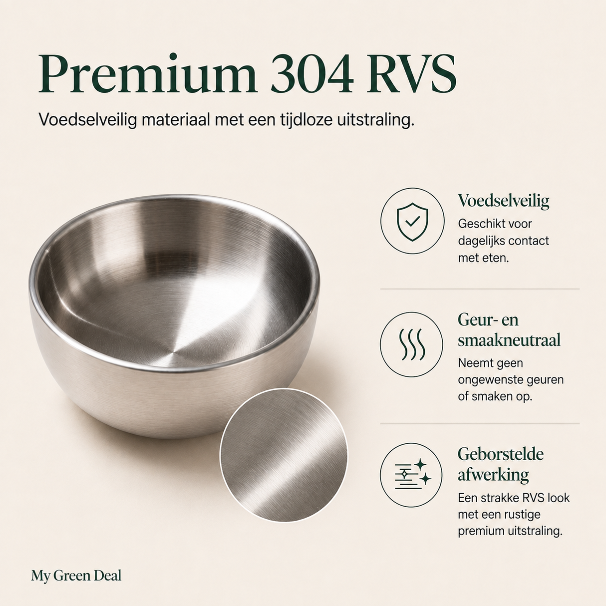 RVS serviesset dubbelwandig