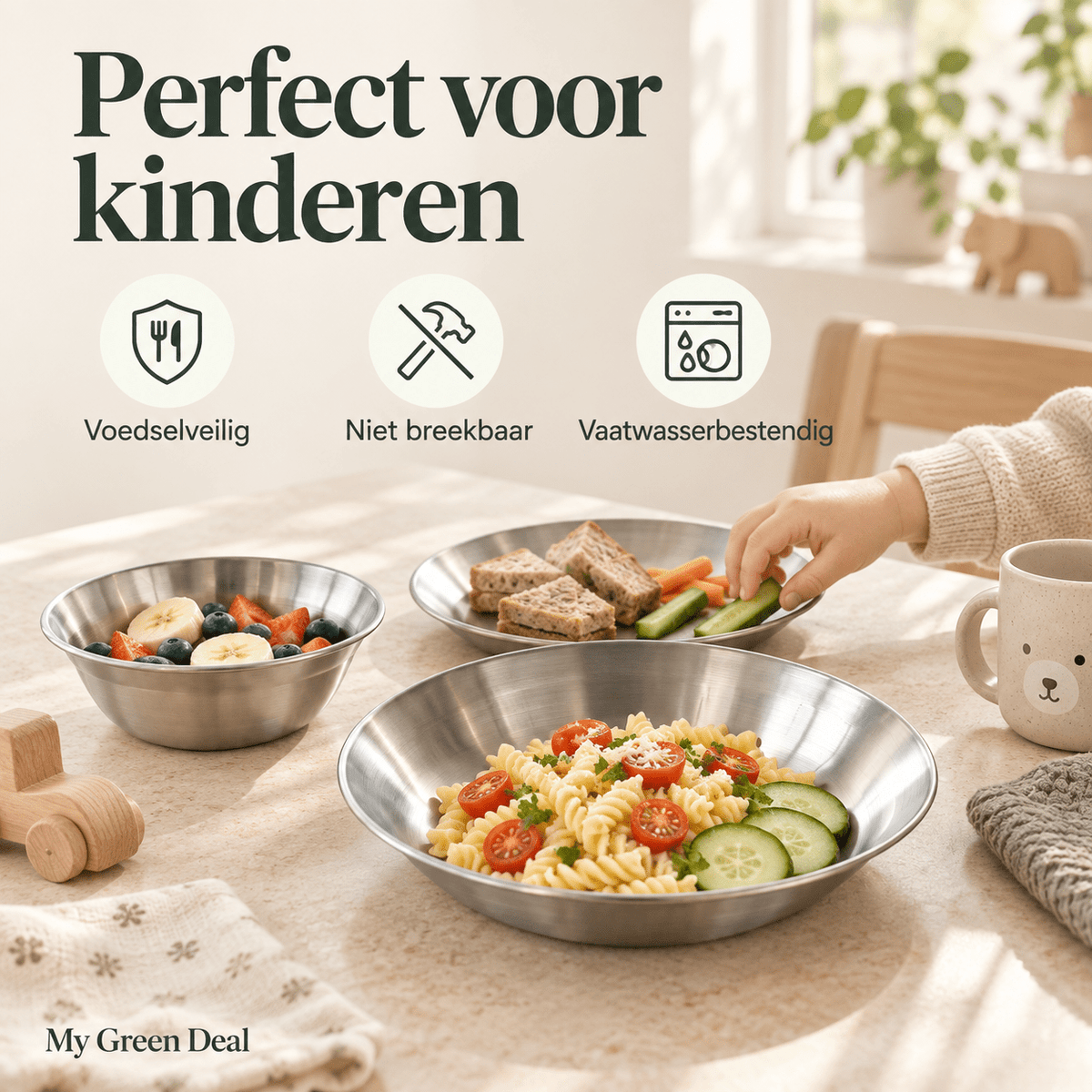 RVS serviesset enkelwandig - My Green Deal