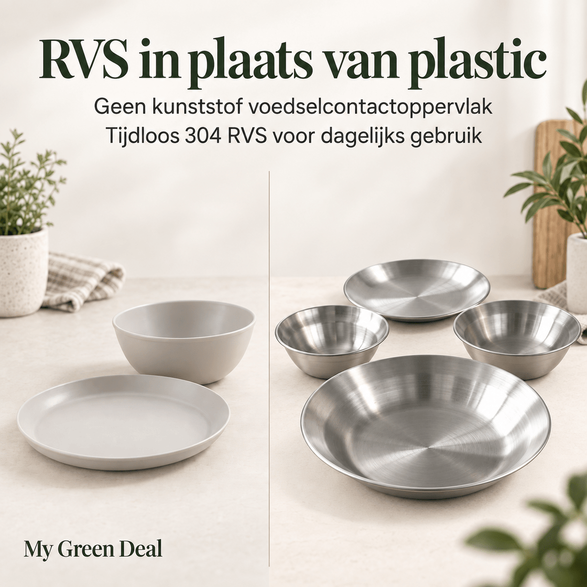 RVS serviesset enkelwandig - My Green Deal