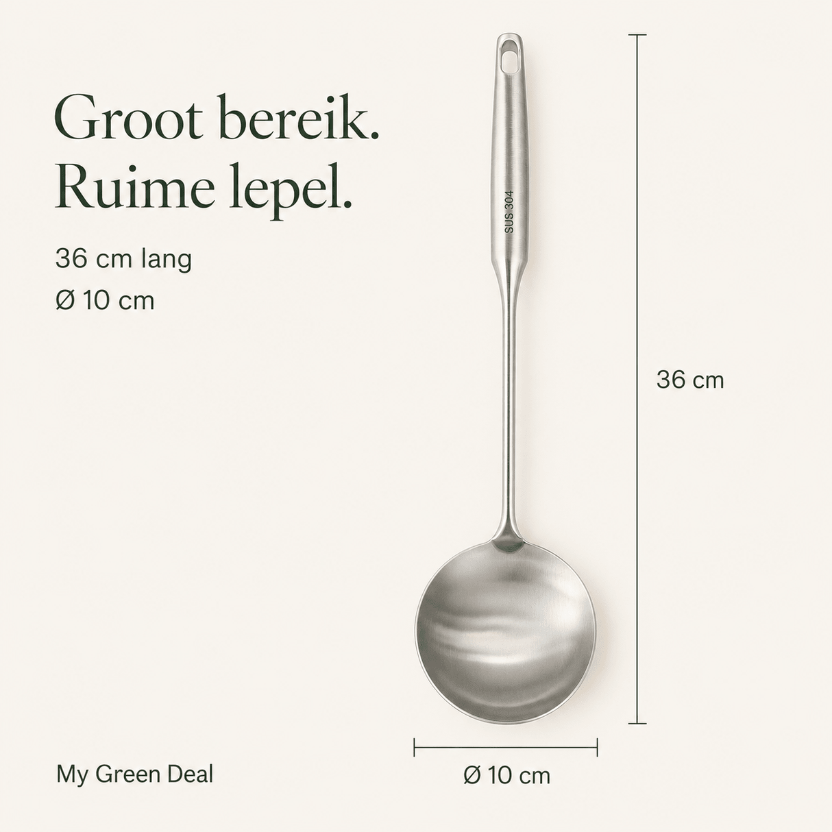 RVS Soeplepel 35 cm - My Green Deal