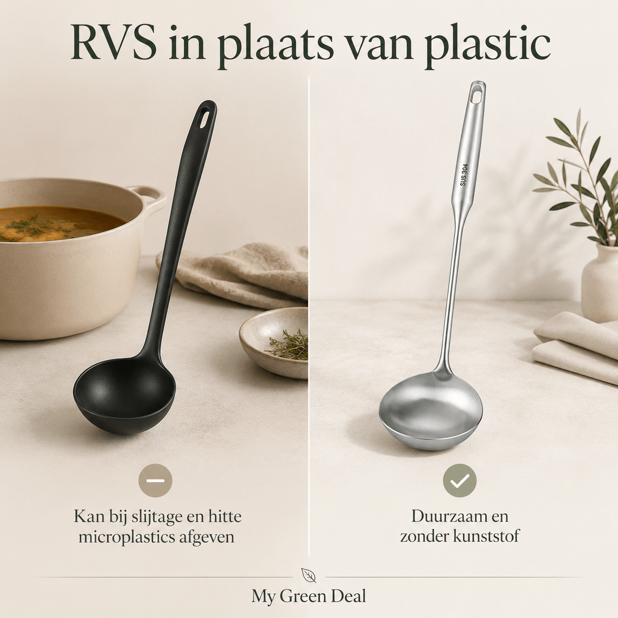 RVS Soeplepel 35 cm - My Green Deal