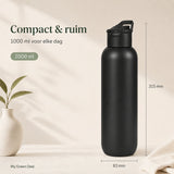 RVS bidon zwart 1000ml - My Green Deal