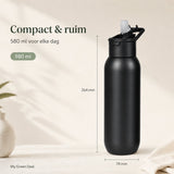 RVS bidon zwart 580ml - My Green Deal